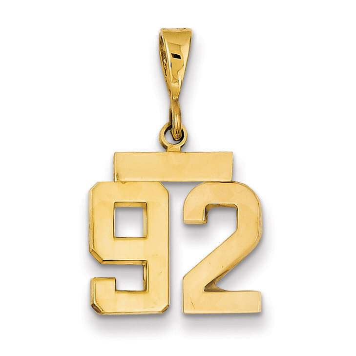 Number 92 Charm 14k Gold Small Polished SP92, MPN: SP92, 883957147055