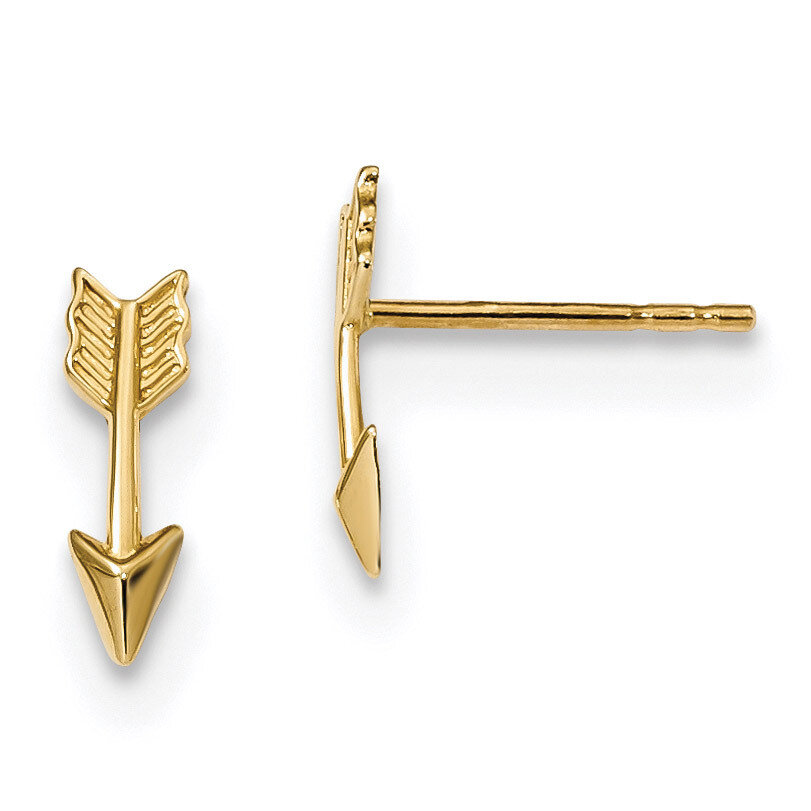 Arrow Post Earrings 14k Gold Polished TC1006, MPN: TC1006, 191101078286