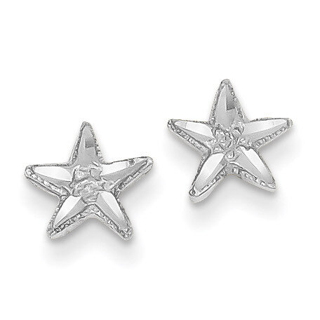 Diamond -cut Starfish Earrings 14k white Gold TC749W, MPN: TC749W, 191101055843