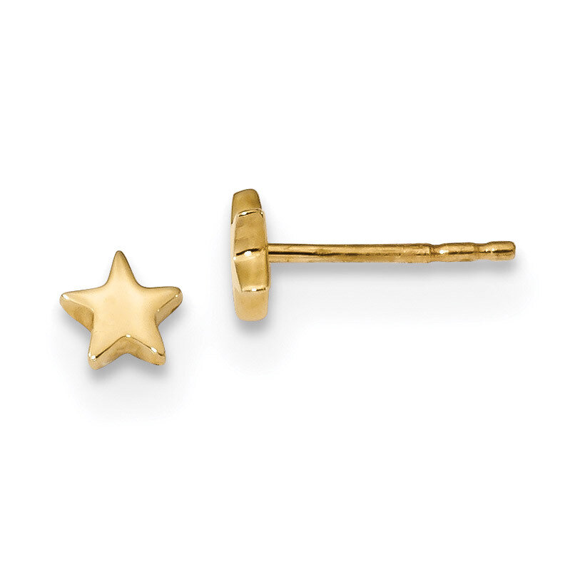 Star Post Earrings 14k Gold Polished TE651, MPN: TE651, 191101147494