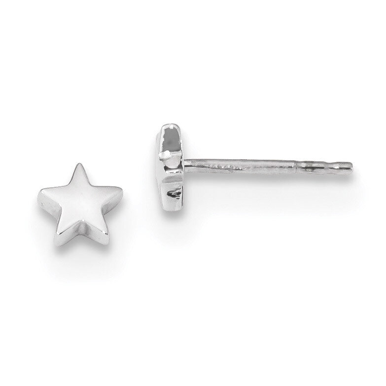 Polished Star Post Earrings 14k white Gold TE651W, MPN: TE651W, 191101143229