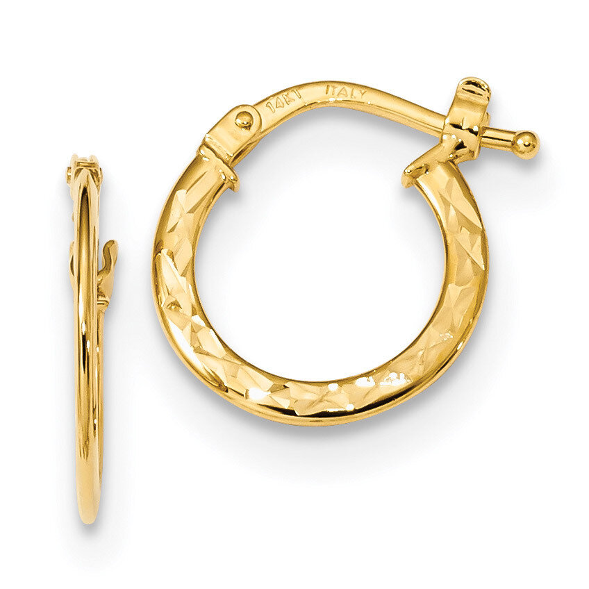 Diamond -cut and Polished Hoop Earrings 14k Gold TF1049, MPN: TF1049, 191101144974