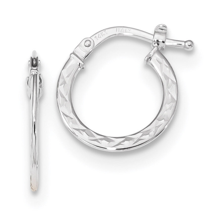 Diamond -cut and Polished Hoop Earrings 14k white Gold TF1049W, MPN: TF1049W, 191101143649