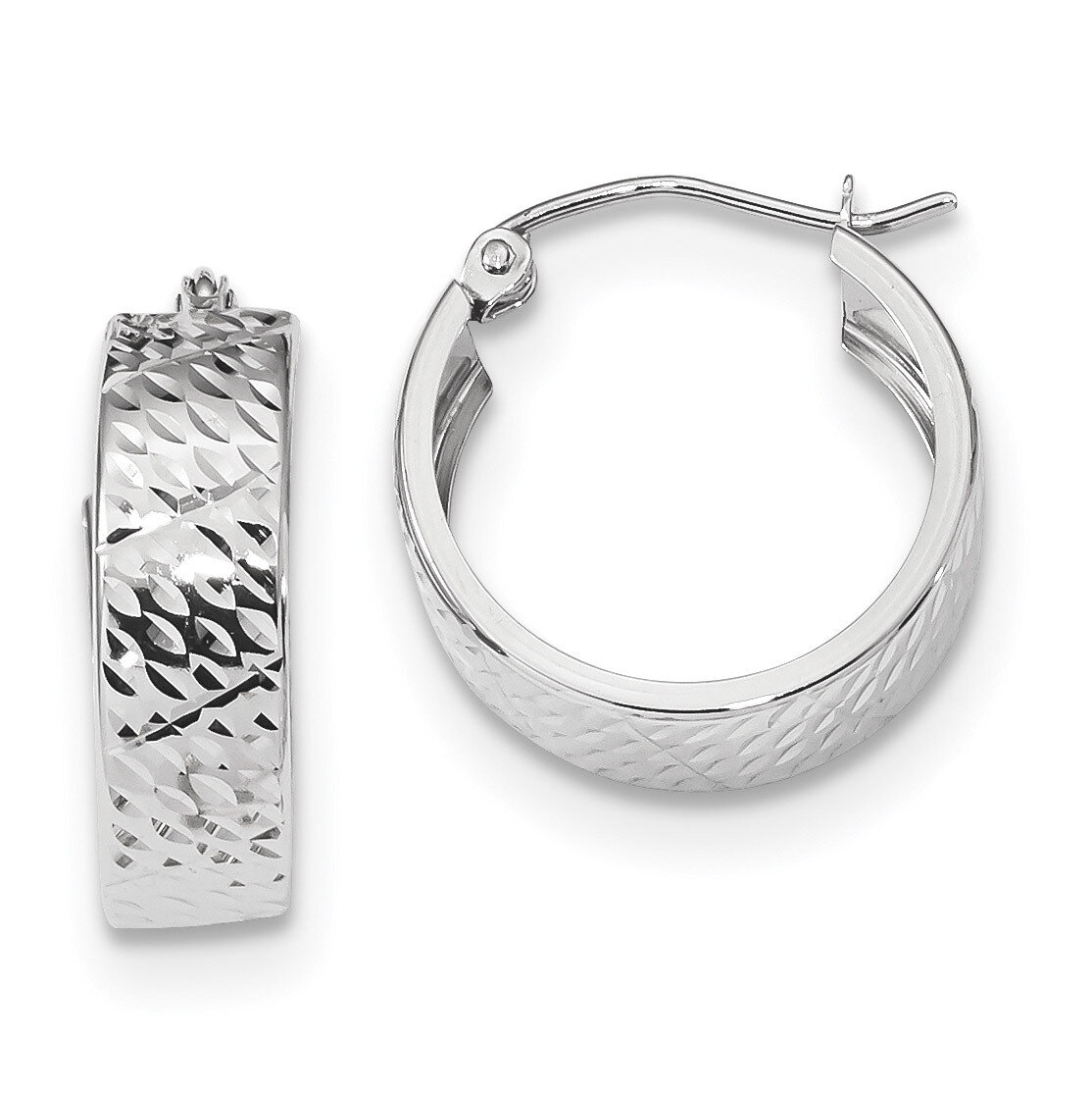 Diamond -cut Hoop Earrings 14k white Gold TF1072W, MPN: TF1072W, 191101058356