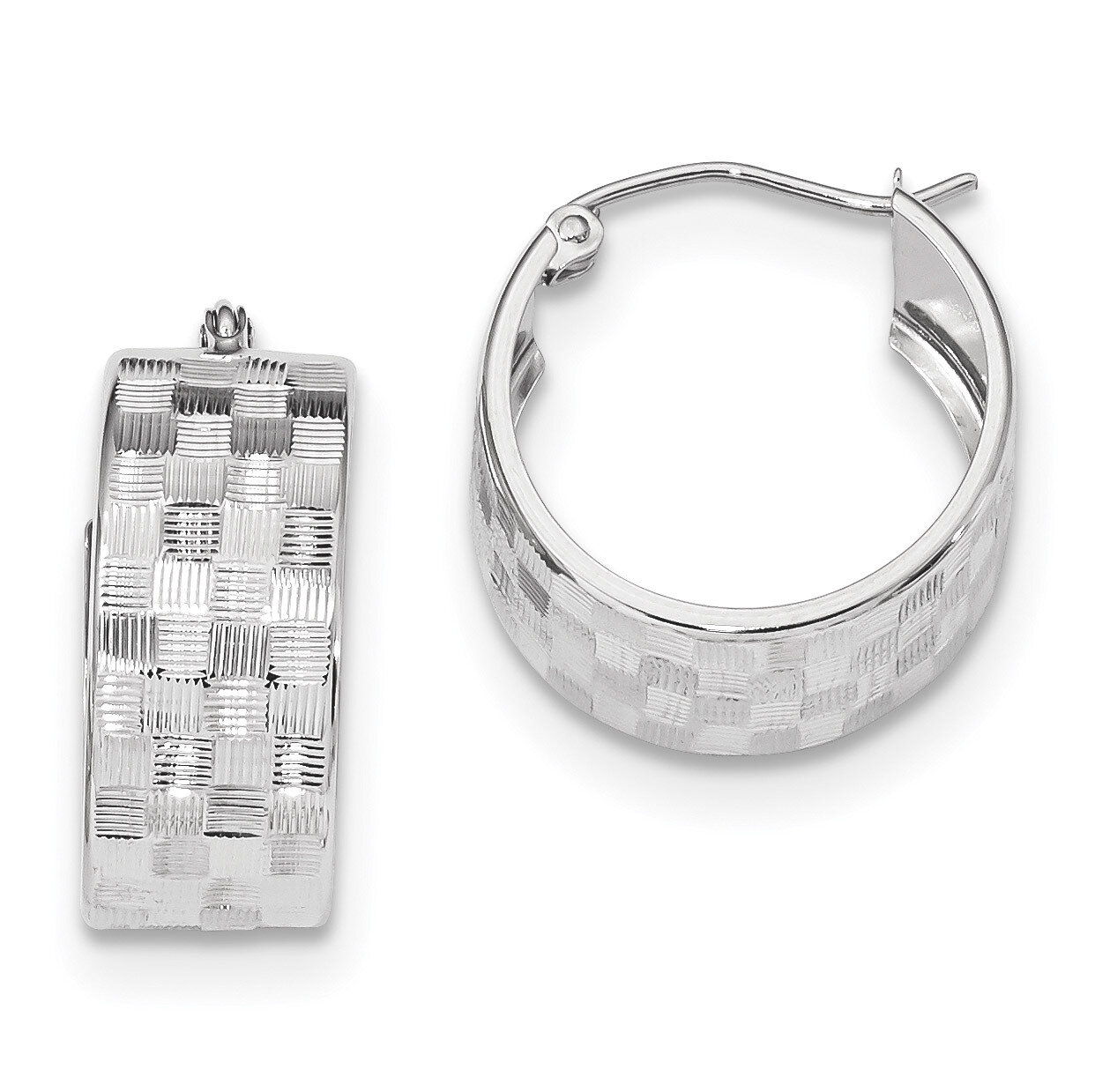Diamond -cut Hoop Earrings 14k white Gold TF1073W, MPN: TF1073W, 191101056529