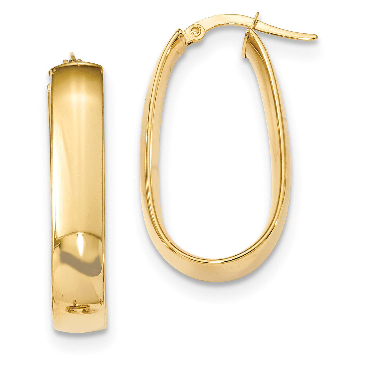 Oval Hoop Earrings 14k Gold TF1114