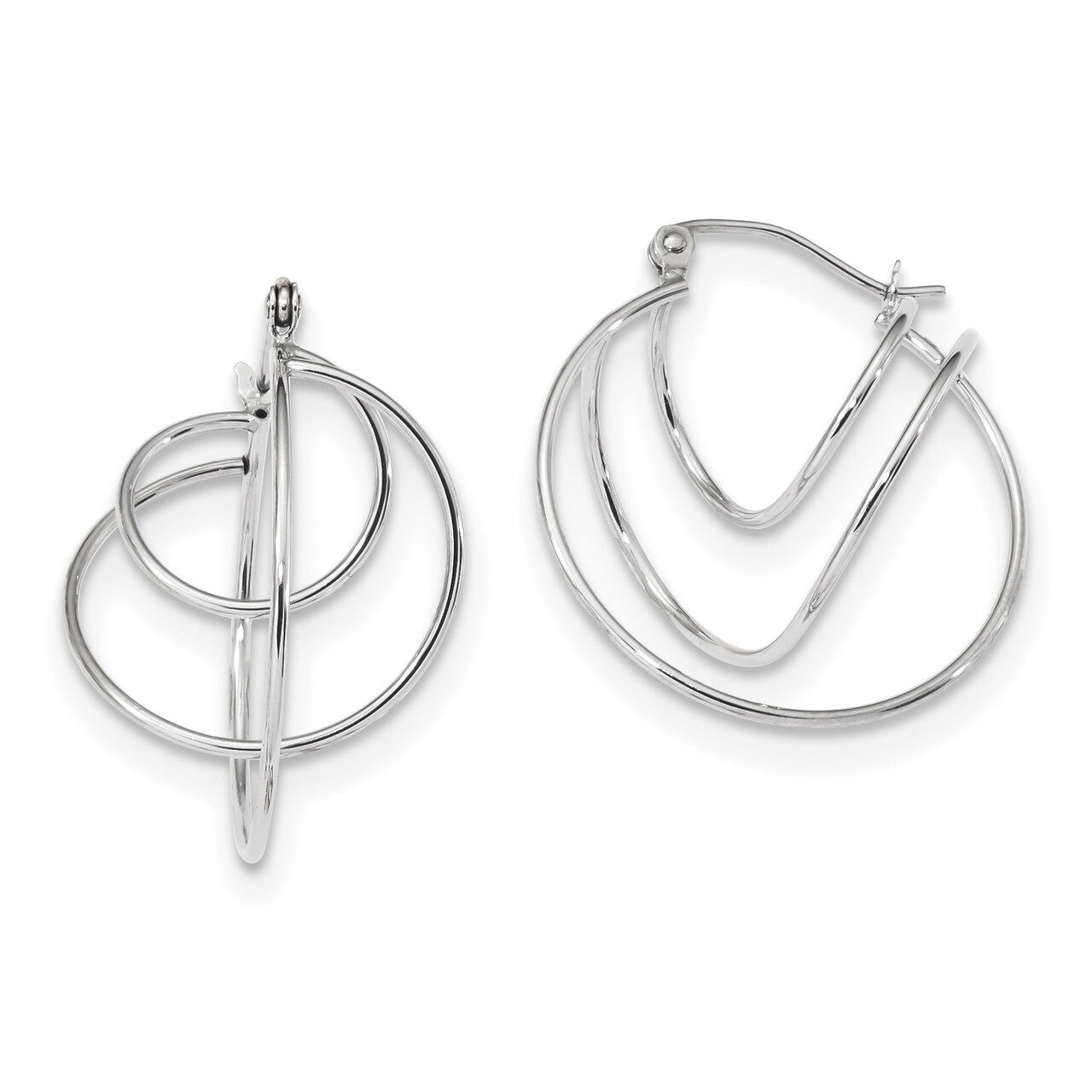 Polished Twisted Circles Hoop Earrings 14k white Gold TF1232W, MPN: TF1232W, 191101058769