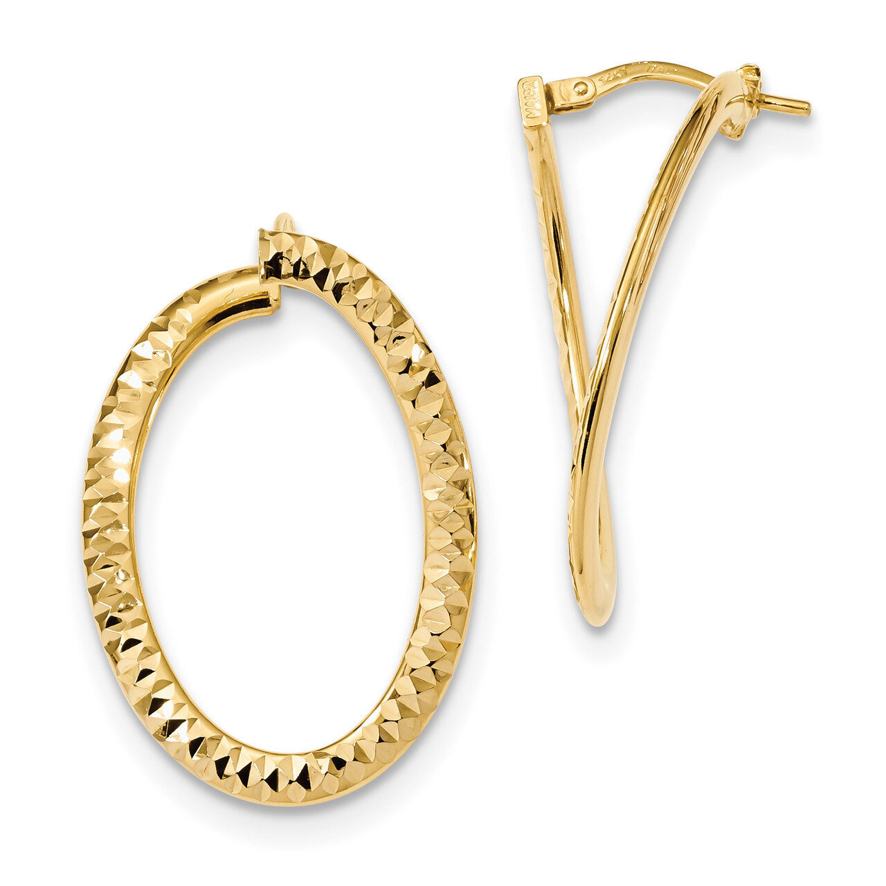 Diamond -cut and Polished Twisted Hoop Earrings 14k Gold TF1235, MPN: TF1235, 191101146916