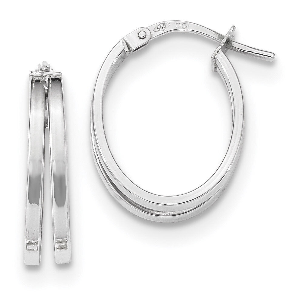 Polished Double Hoops Earrings 14k white Gold TF1288W, MPN: TF1288W, 191101059384