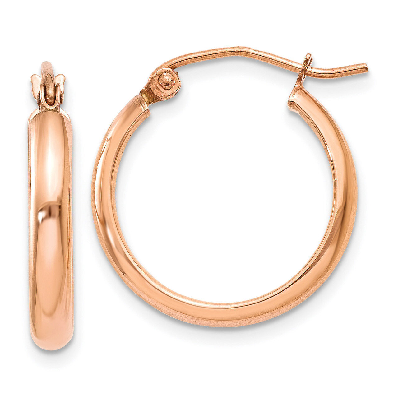 Hoop Earrings 14k Rose Gold TF569, MPN: TF569, 191101364105