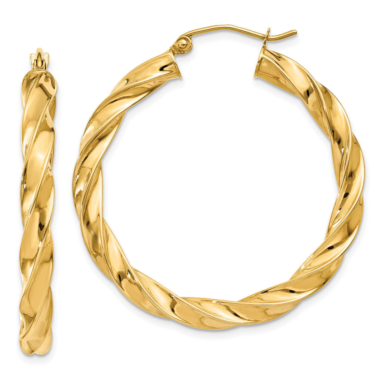 Light Twisted Hoop Earrings 14k Gold TF589, MPN: TF589, 886774960739