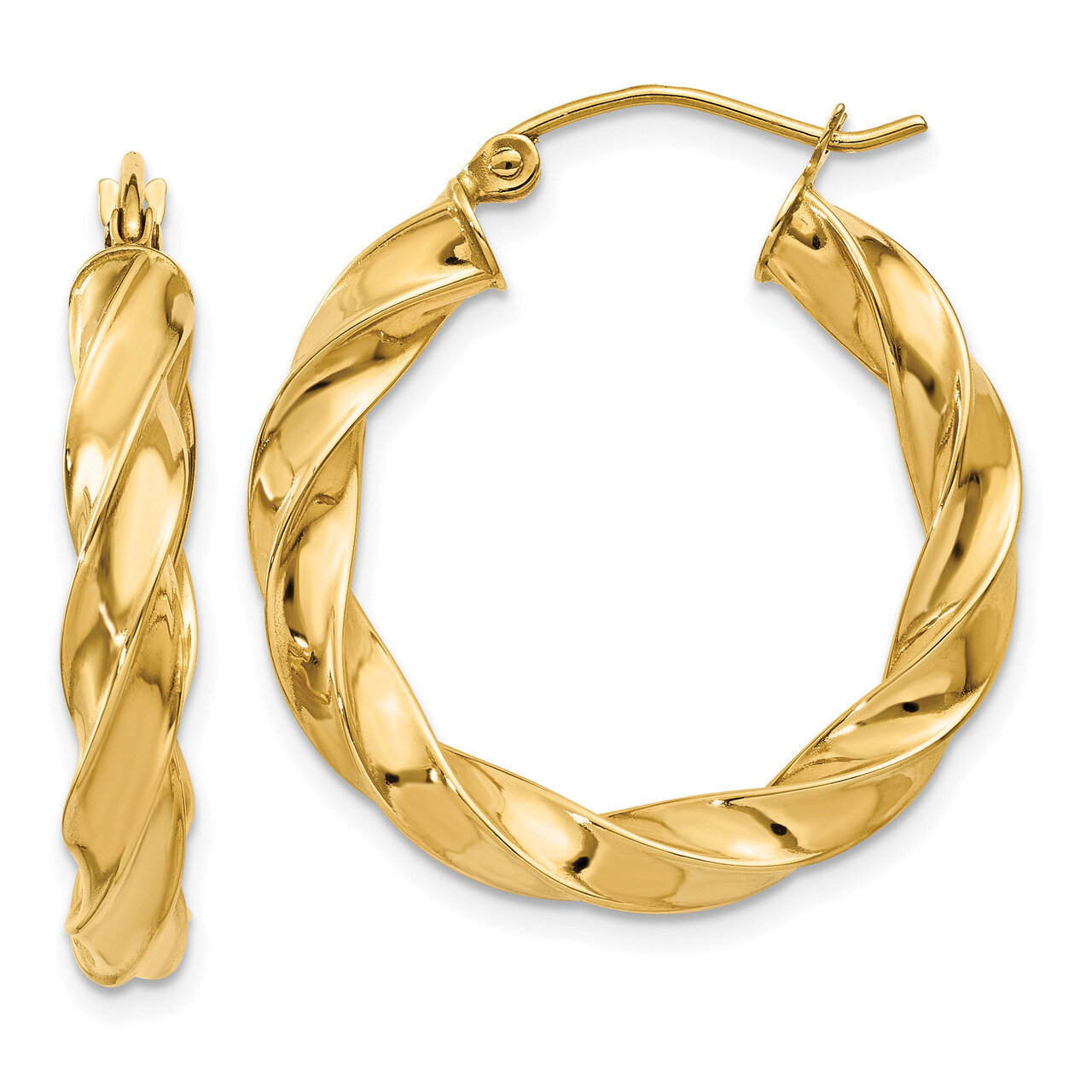 Light Twisted Hoop Earrings 14k Gold TF591