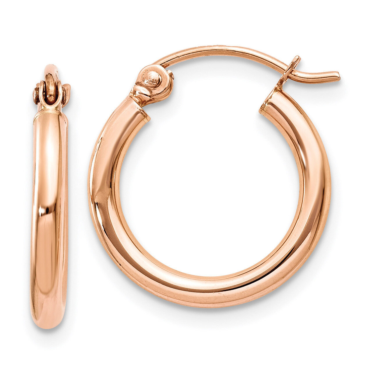 Light Weight Hoop Earrings 14k Rose Gold TF652, MPN: TF652, 886774562353
