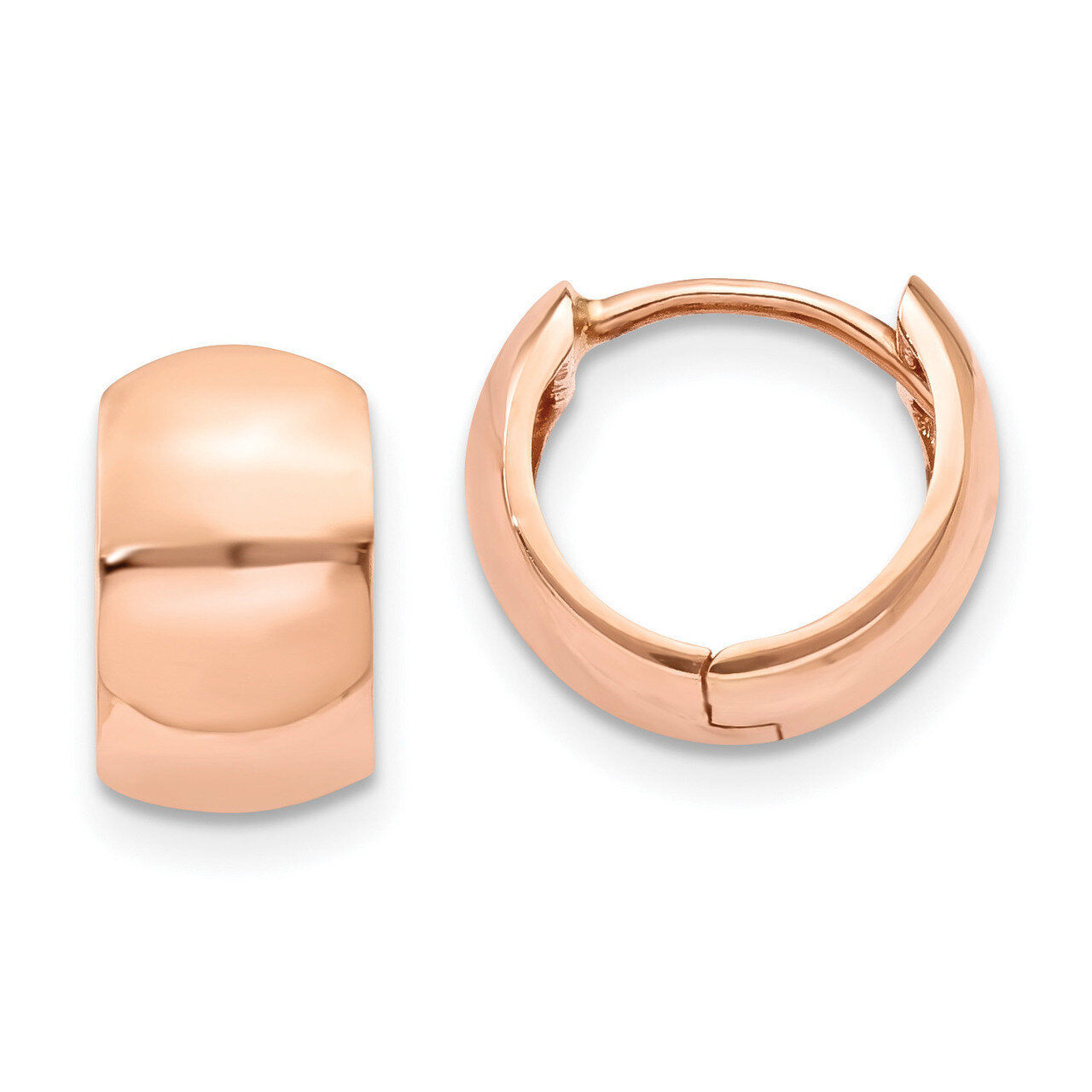 Hinged Hoop Earrings 14k Rose Gold TF760, MPN: TF760, 869786192558