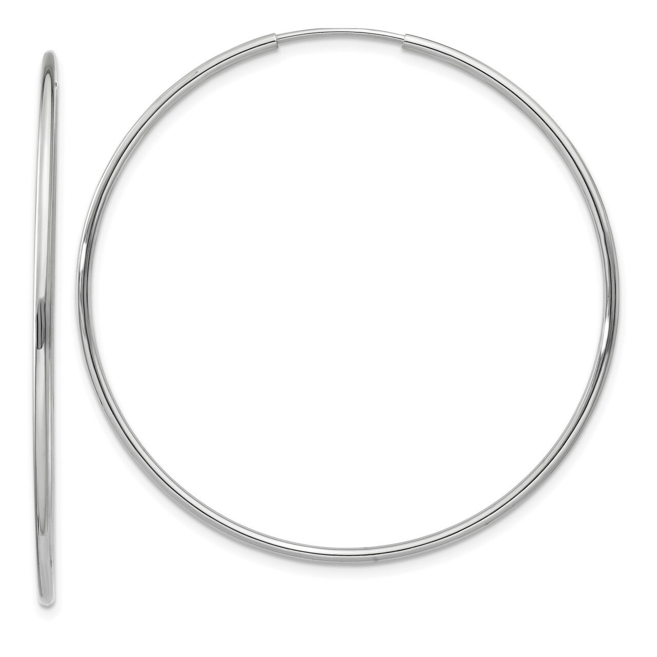 Polished Endless Tube Hoop Earrings 14k white Gold TF794, MPN: TF794, 886774562483