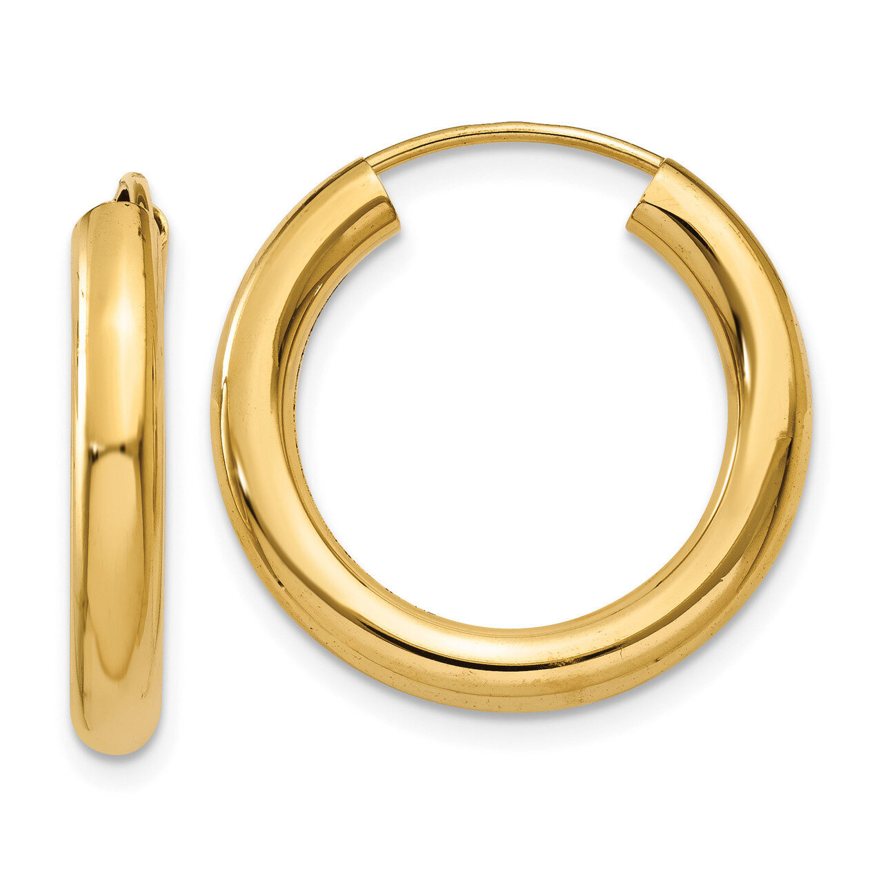 Endless Tube Hoop Earrings 14k Gold Polished TF807, MPN: TF807, 886774562490