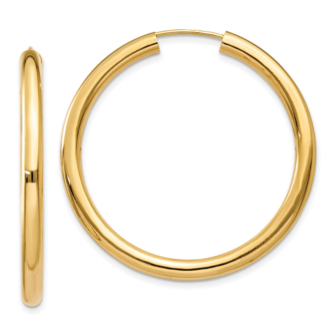 Endless Tube Hoop Earrings 14k Gold Polished TF809, MPN: TF809, 191101457708