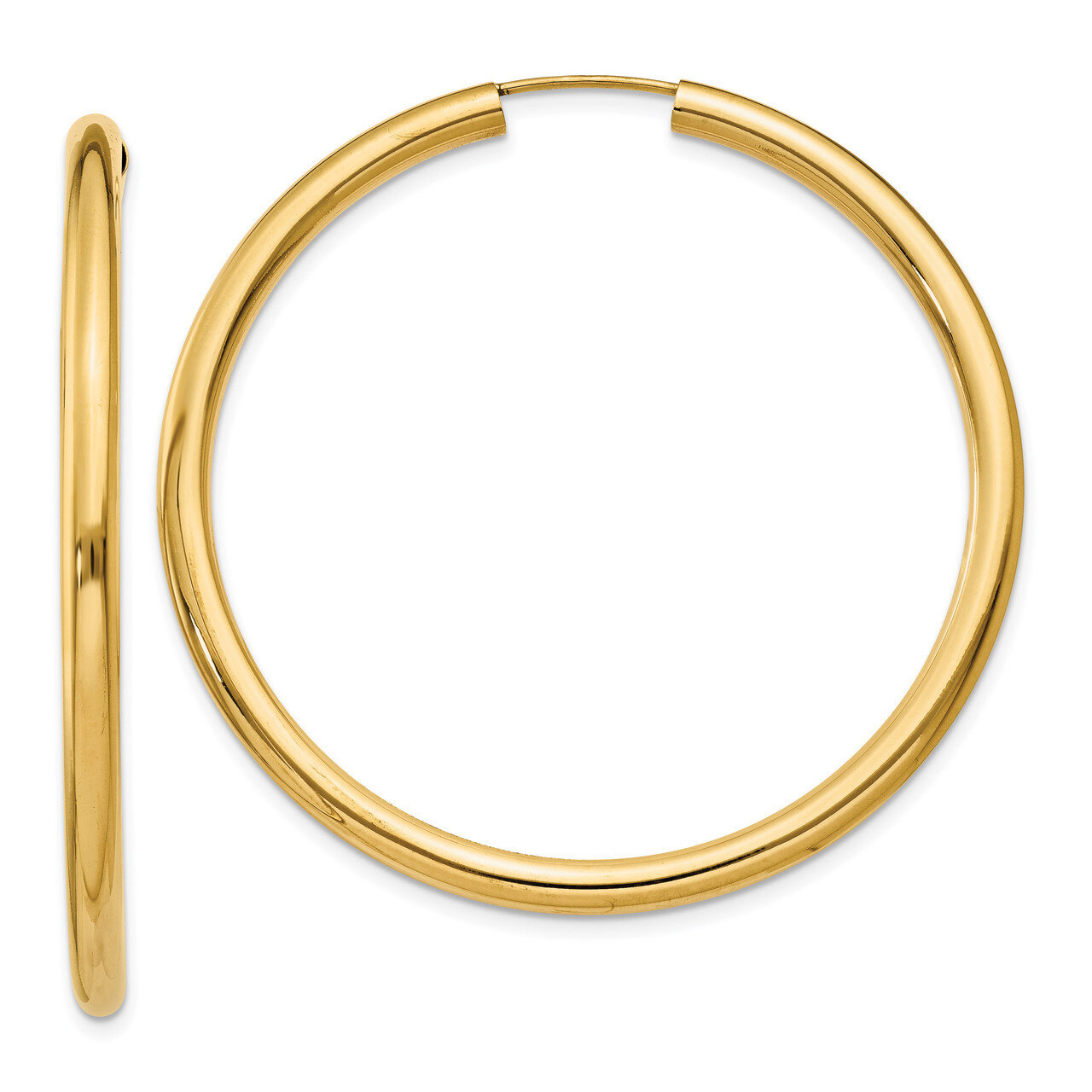Endless Tube Hoop Earrings 14k Gold Polished TF810, MPN: TF810, 191101366376