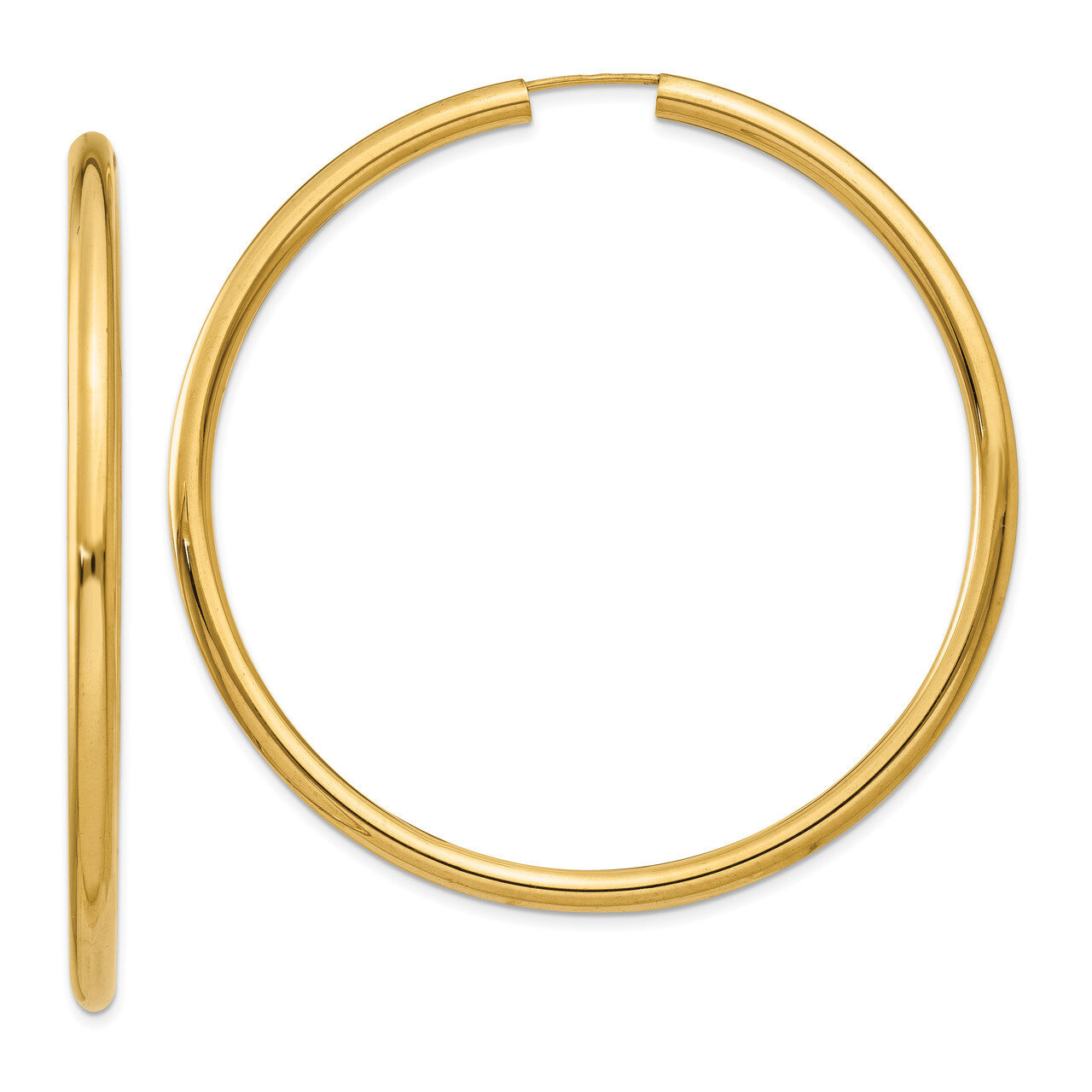 Endless Tube Hoop Earrings 14k Gold Polished TF811, MPN: TF811, 191101453748