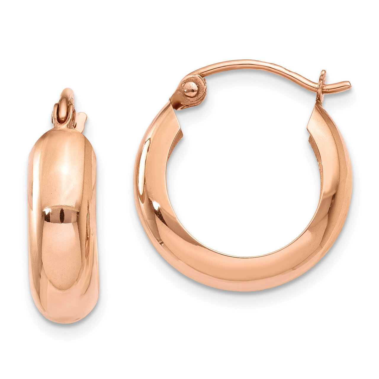Polished Bangle Small Hoop Earrings 14k Rose Gold TF968