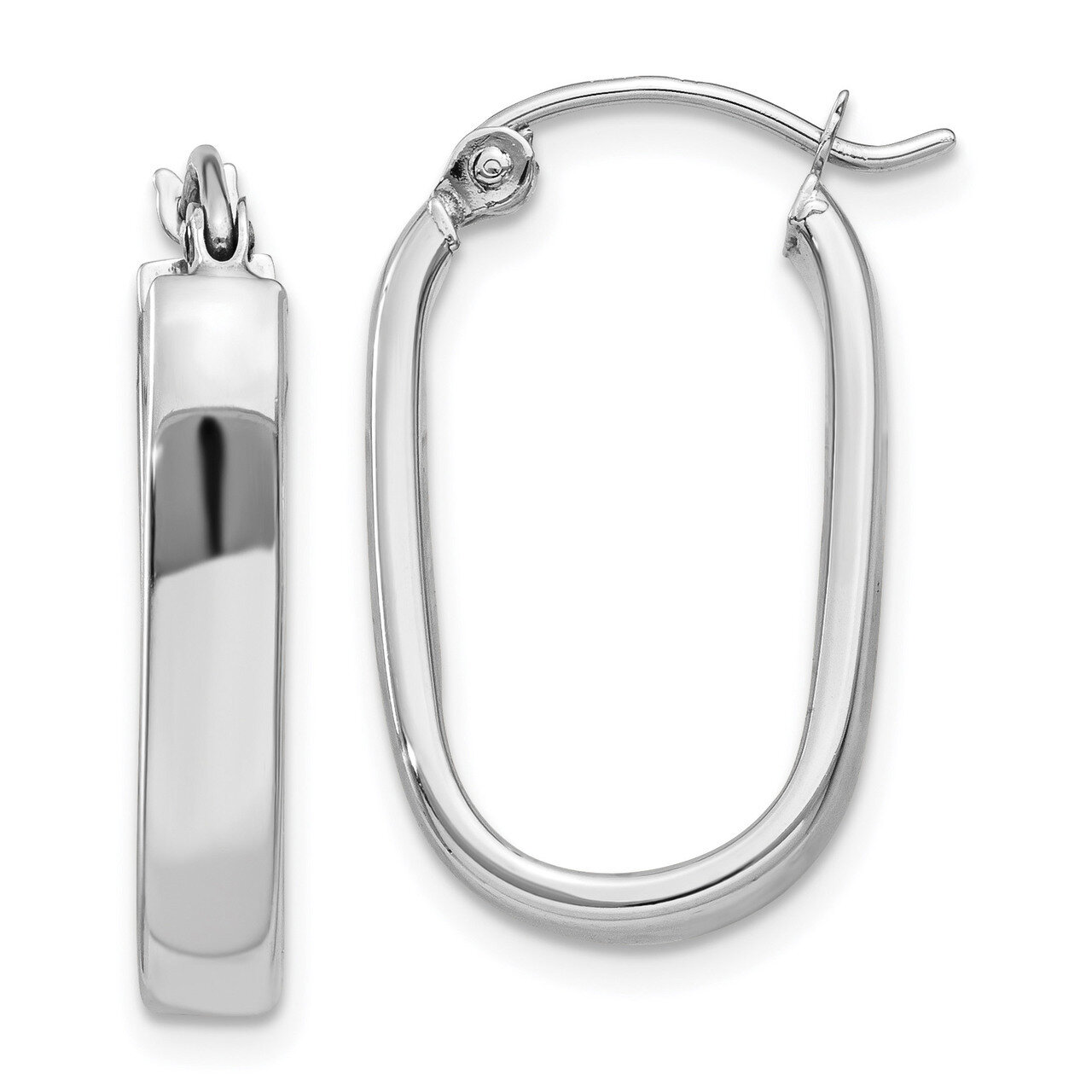 Polished Oval Tube Hoop Earrings 14k white Gold TF978, MPN: TF978, 886774732374