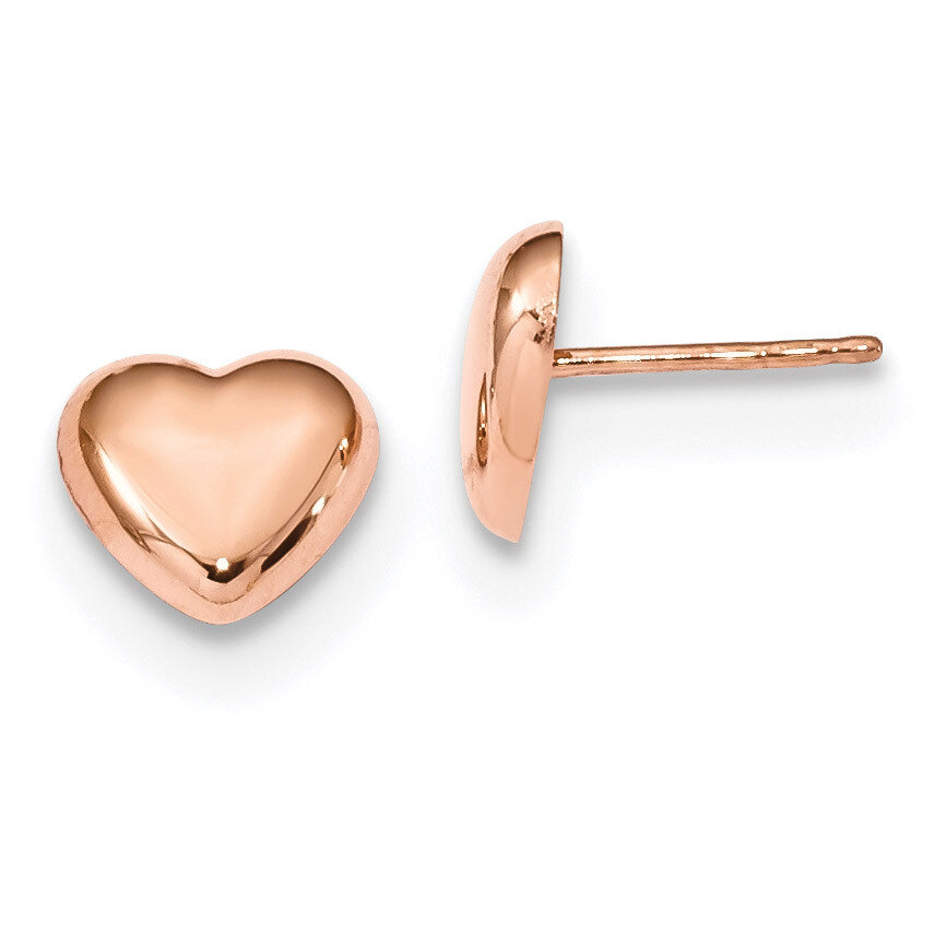 Polished Heart Post Earrings 14k Rose Gold TH968R