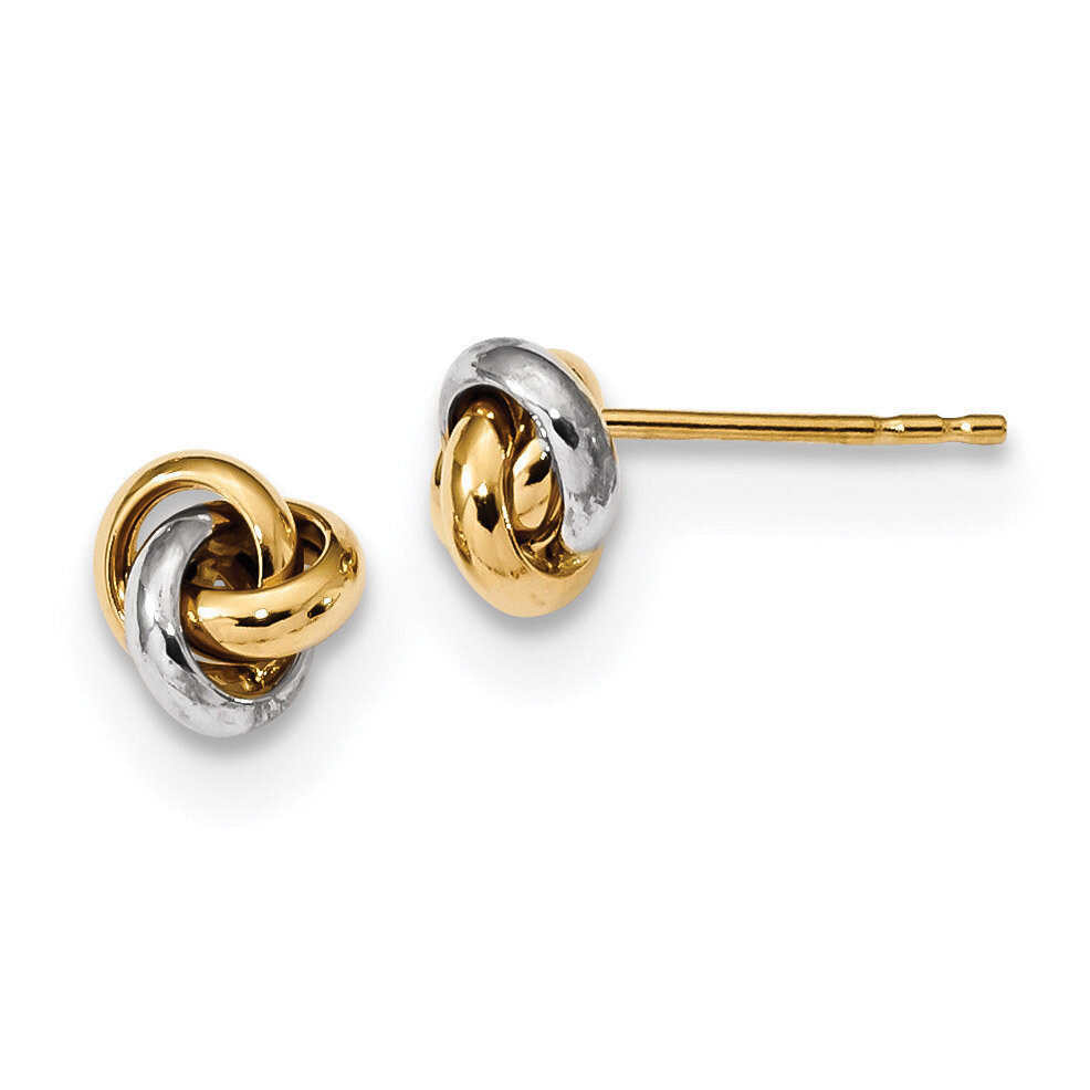 Polished Love Knot Post Earrings 14k Two-Tone Gold TL1047TT