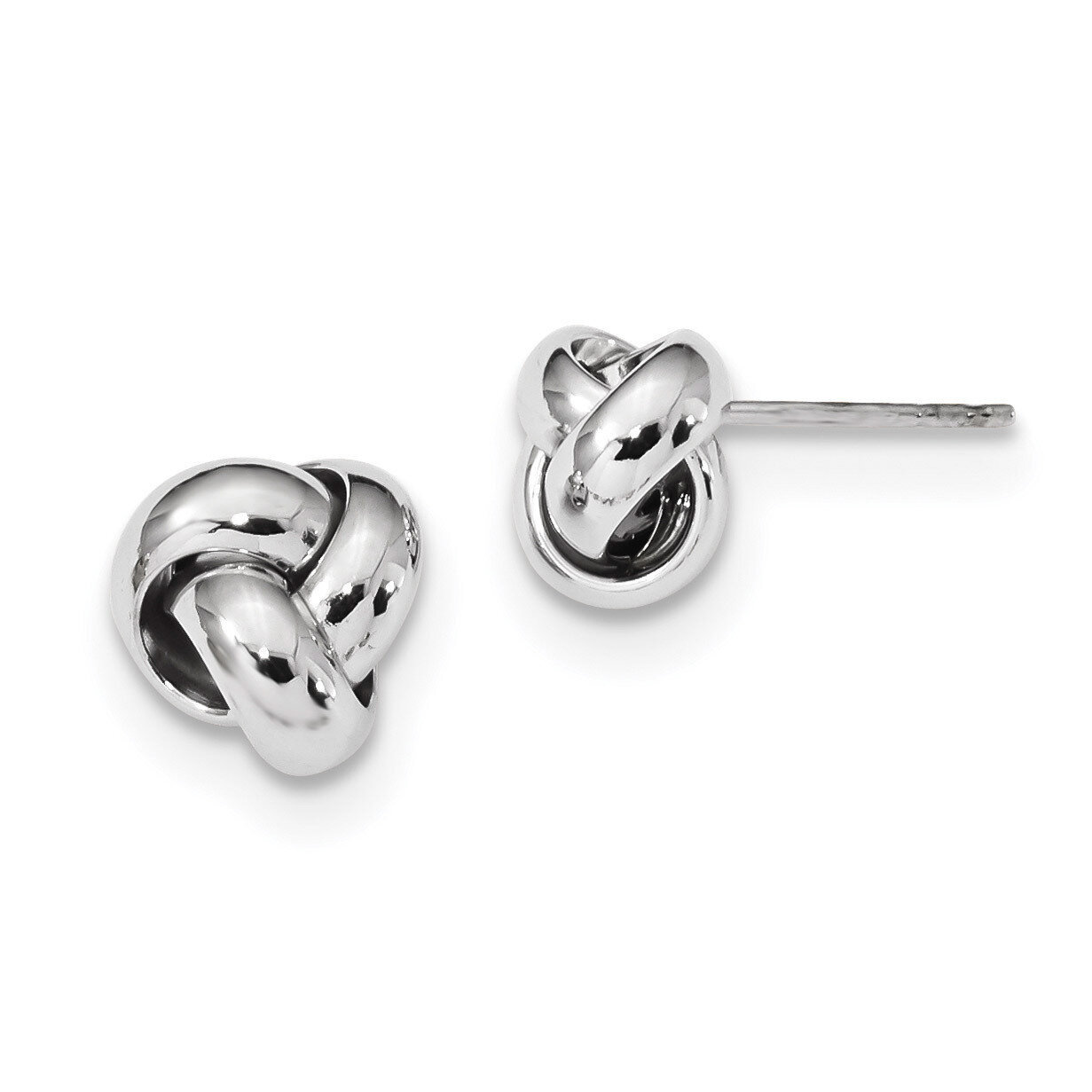 Polished Love Knot Post Earrings 14k white Gold TL1048W