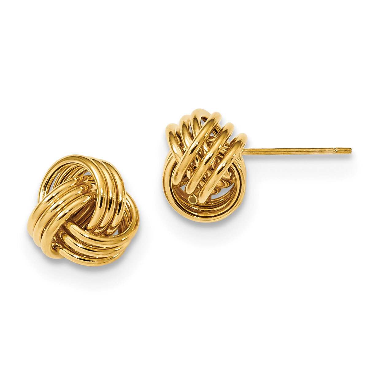 Triple Love Knot Post Earrings 14k Gold Polished TL1050, MPN: TL1050, 191101055676