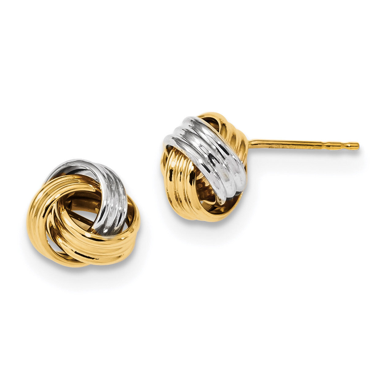 Polished Love Knot Post Earrings 14k Two-Tone Gold TL1054TT