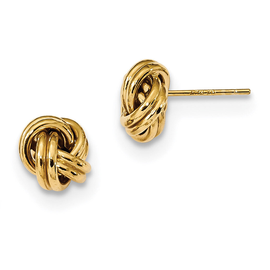 Double Love Knot Post Earrings 14k Gold Polished TL1055