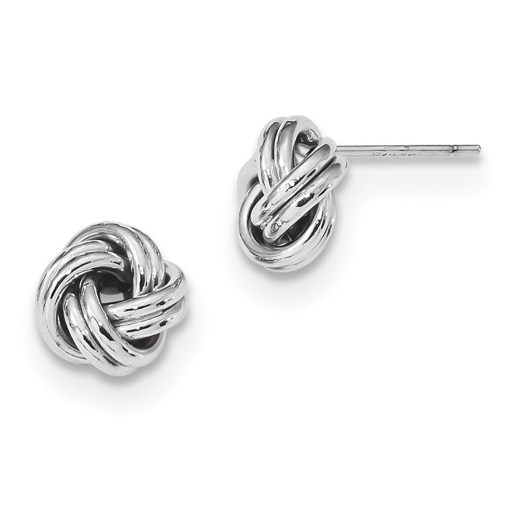 Polished Double Love Knot Post Earrings 14k white Gold TL1055W
