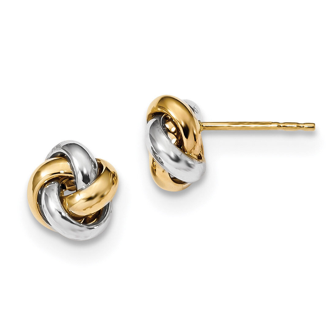 Polished Love Knot Post Earrings 14k Two-Tone Gold TL1056TT, MPN: TL1056TT, 191101143946