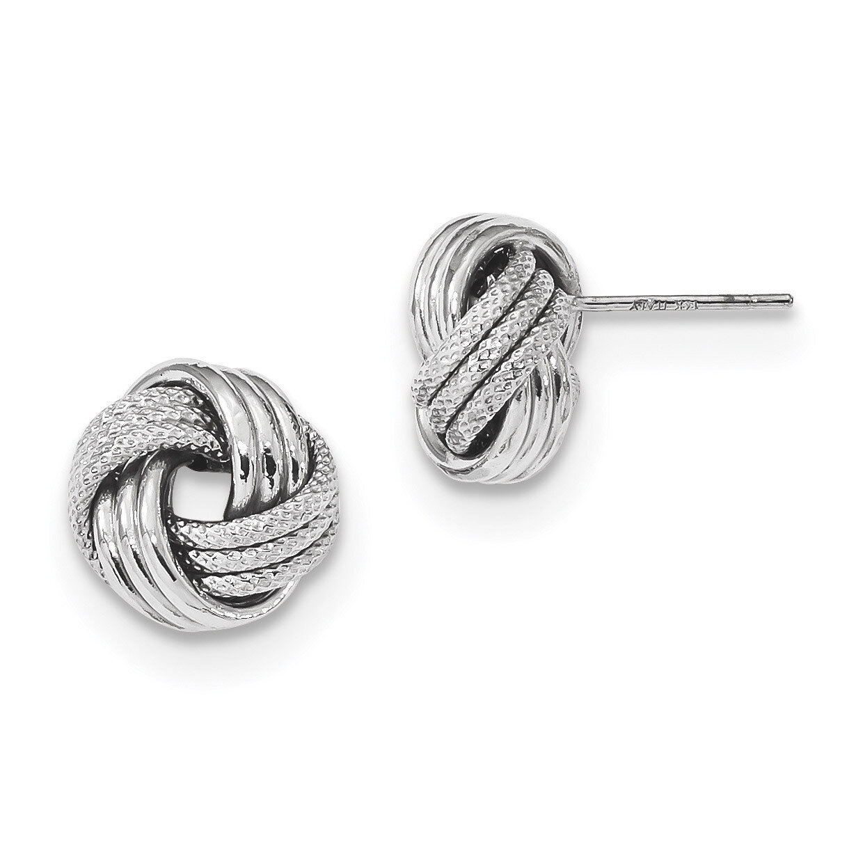 Polished Textured Love Knot Post Earrings 14k white Gold TL1061W, MPN: TL1061W, 191101058608