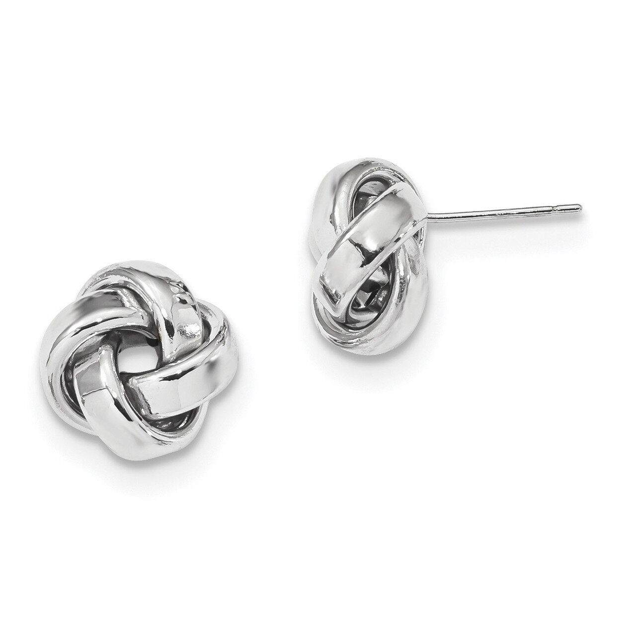 Polished Love Knot Post Earrings 14k white Gold TL1075W