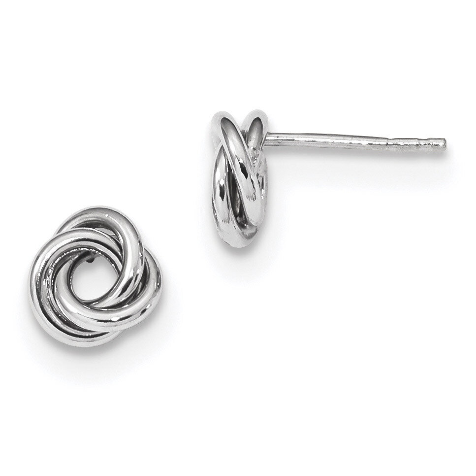 Polished Love Knot Post Earrings 14k white Gold TL1078W