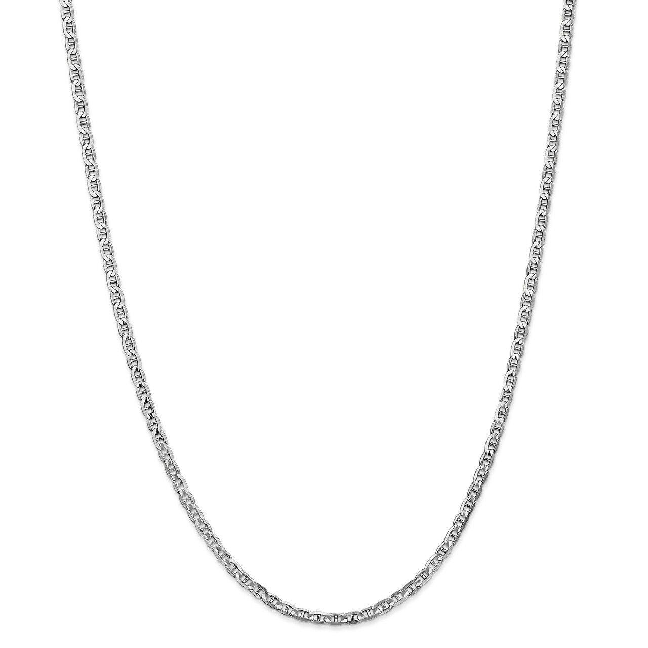 16 Inch 3mm Anchor Link Chain 14k white Gold WCA080-16