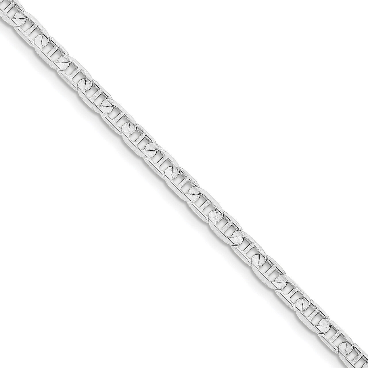8 Inch 4.4mm Concave Anchor Chain 14k white Gold WCA120-8