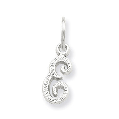 Casted Initial E Charm 14k white Gold WCH138-E