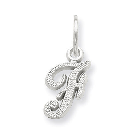 Casted Initial F Charm 14k white Gold WCH138-F, MPN: WCH138-F, 883957133461