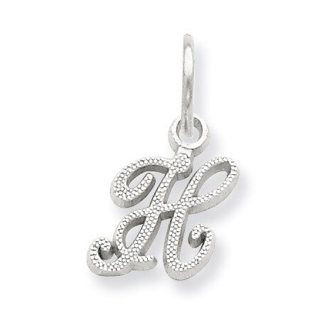 Casted Initial H Charm 14k white Gold WCH138-H