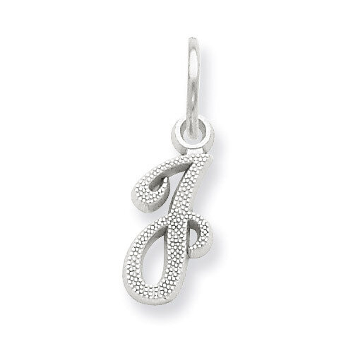 Casted Initial J Charm 14k white Gold WCH138-J
