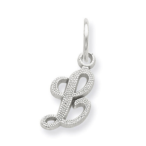 Casted Initial L Charm 14k white Gold WCH138-L