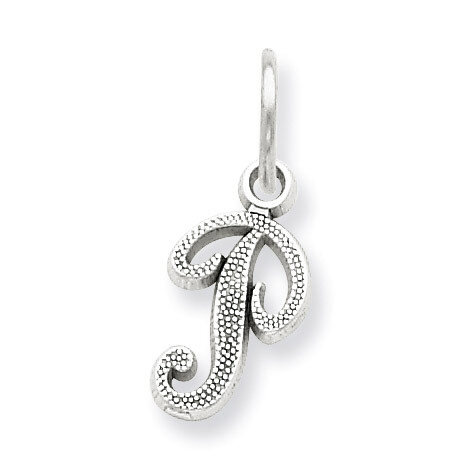 Casted Initial P Charm 14k white Gold WCH138-P, MPN: WCH138-P, 883957133546