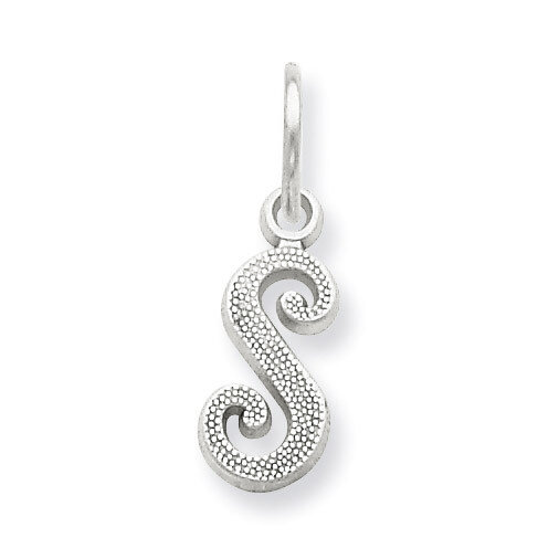 Casted Initial S Charm 14k white Gold WCH138-S, MPN: WCH138-S, 883957133560