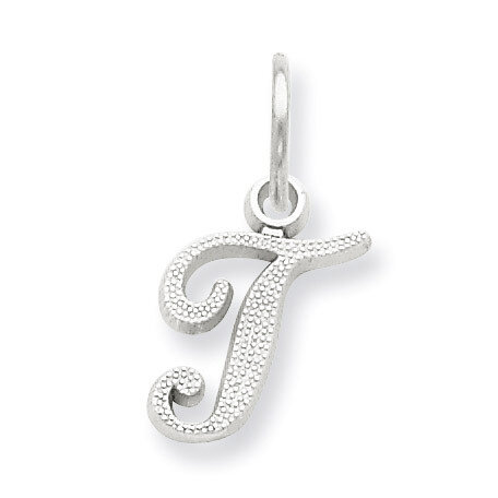 Casted Initial T Charm 14k white Gold WCH138-T, MPN: WCH138-T, 883957133577