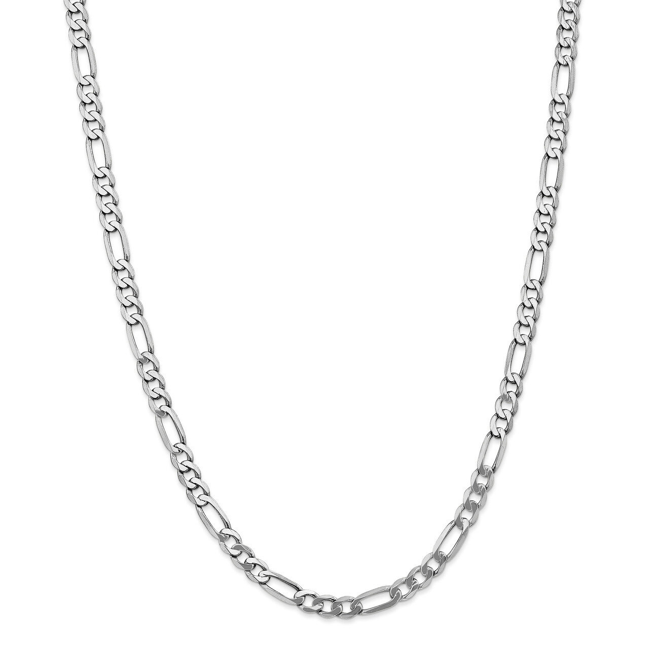 18 Inch 5.5mm Flat Figaro Chain 14k white Gold WFIG140-18, MPN: WFIG140-18, 883957210520