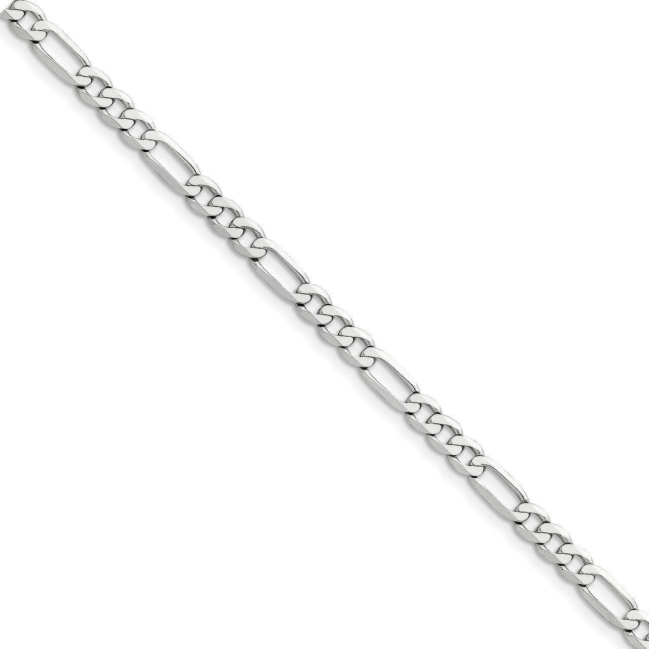 8 Inch 5.5mm Flat Figaro Chain 14k white Gold WFIG140-8, MPN: WFIG140-8, 191101228056