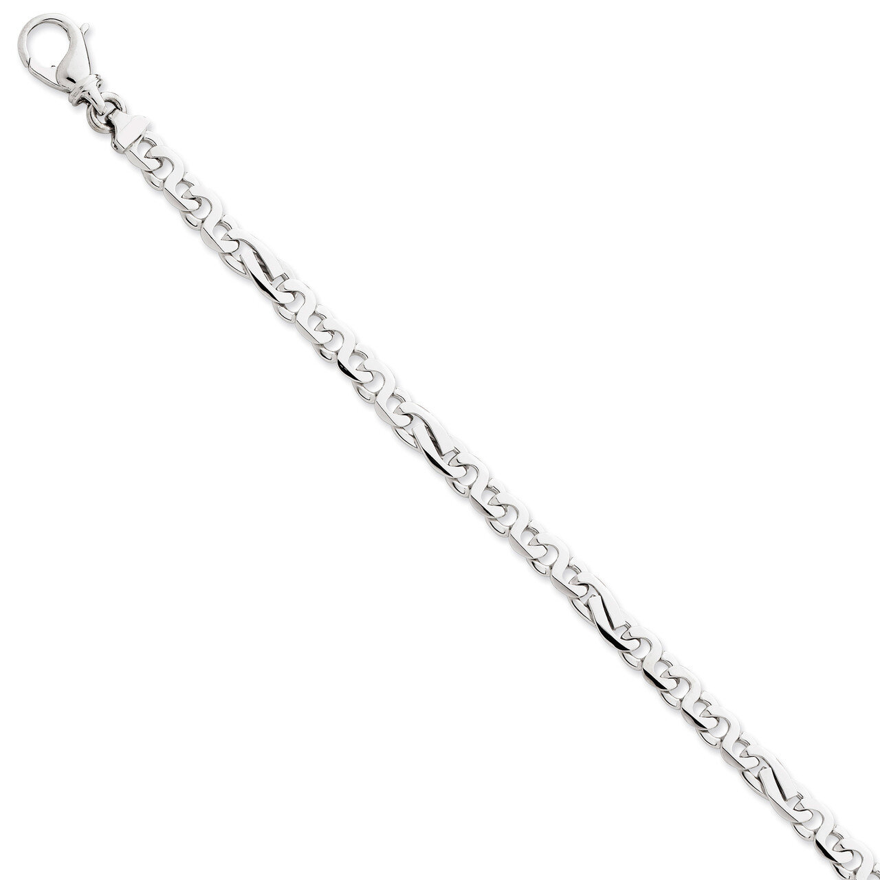 7 Inch 6.2mm Polished Fancy Link Chain 14k white Gold WLK365-7, MPN: WLK365-7, 883957756813