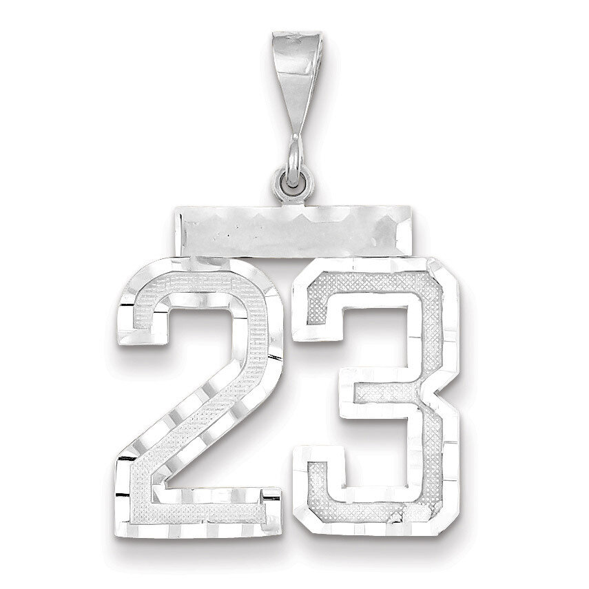 Number 23 Charm 14k white Gold Large Diamond -cut WLN23, MPN: WLN23, 883957123523